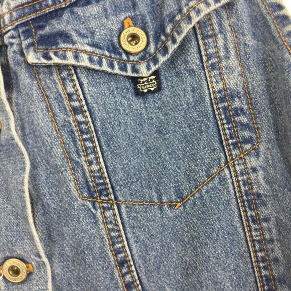 Jordache Sleeveless Button Up Pockets Round Neck Denim Dress Blue Size 13/14 - Picture 5 of 11